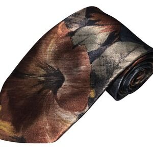 VINTAGE Buckingham‎ Neck Tie Silver Brown Tan Light Blue